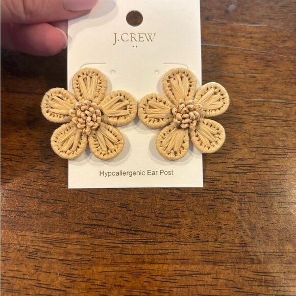 J. Crew Tan Flower Earrings with Textured Petals - Picture 3 of 4
